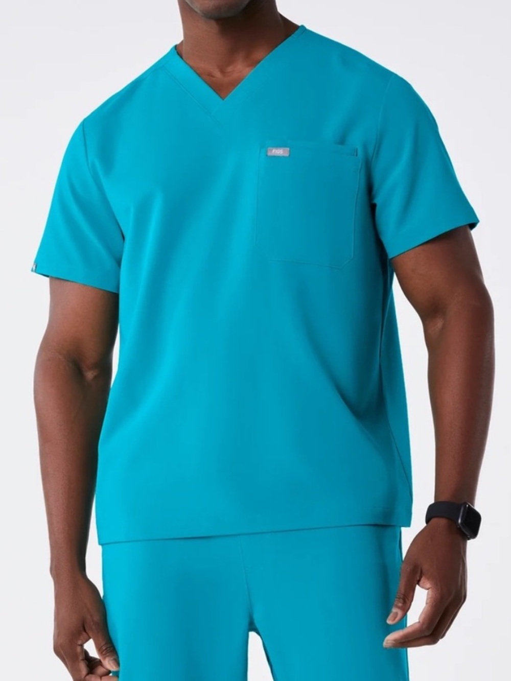 NWT Figs Scrub Top Men’s One Pocket Leon Shirt Teal Size Small Short Sleeve